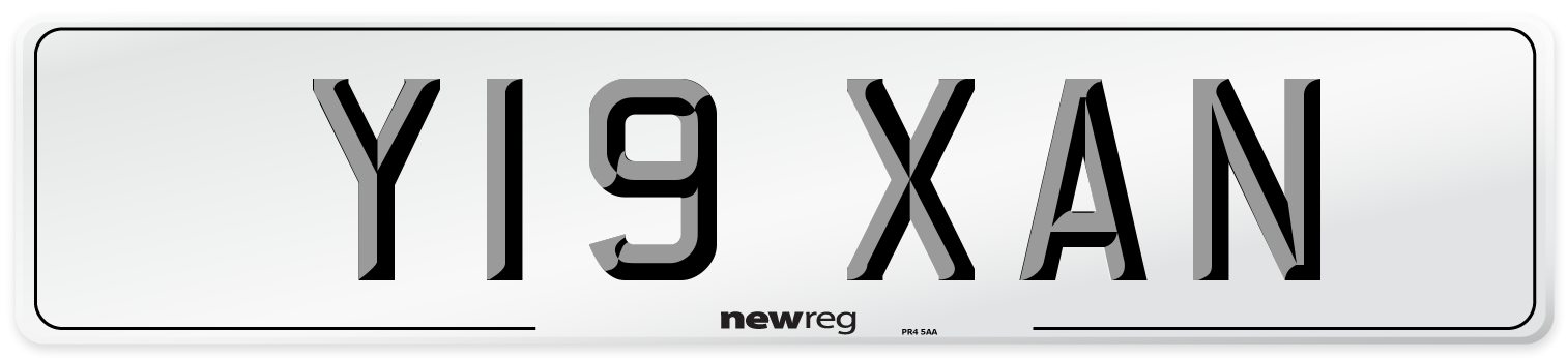 Y19 XAN Number Plate from New Reg